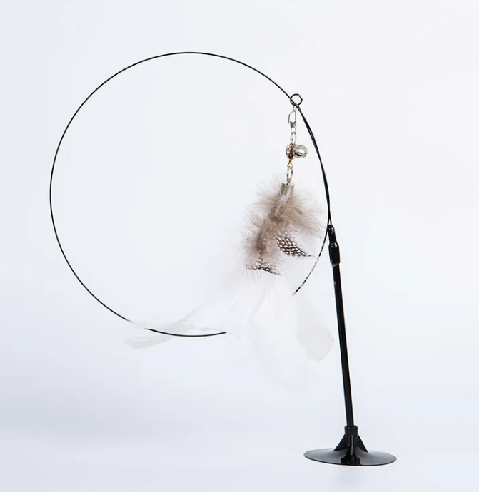 Feline FlexiStick | Hands-Free Suction Cup Cat Wand Toy with Flexible Spring Rod