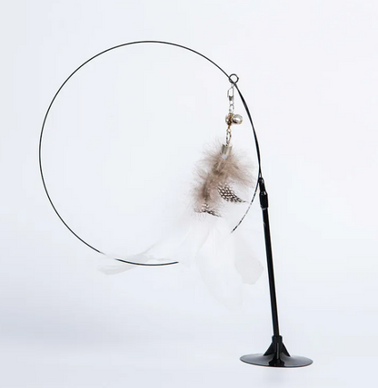 Feline FlexiStick | Hands-Free Suction Cup Cat Wand Toy with Flexible Spring Rod
