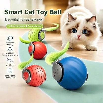 Smart Cat Toys Ball Automatic Interactive Pets Electric Rolling Teaser USB Rechargeable Kitty Moving Bouncing ball Birthday gift