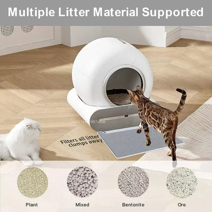 🤖 Smart Automatic Self-Cleaning Cat Litter Box | 65L App-Controlled Toilet
