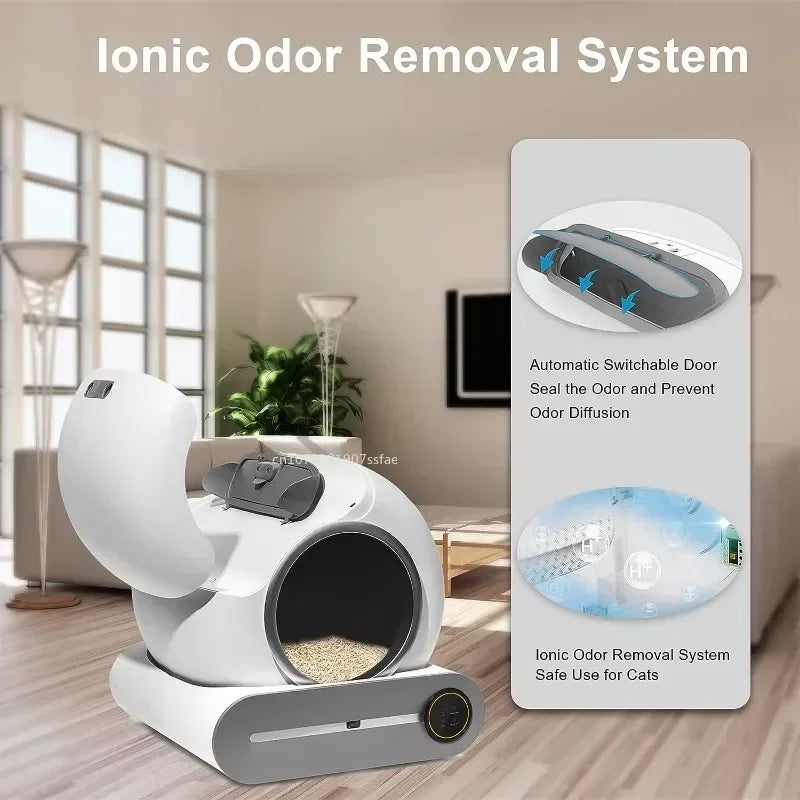 🤖 Smart Automatic Self-Cleaning Cat Litter Box | 65L App-Controlled Toilet