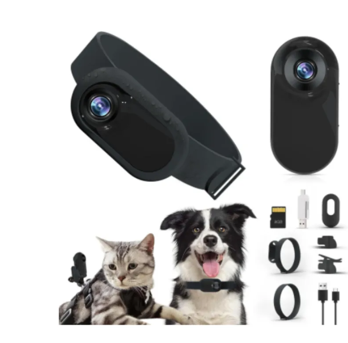 Wireless Pet Collar Camera | Mini HD Action Camera for Cats & Dogs