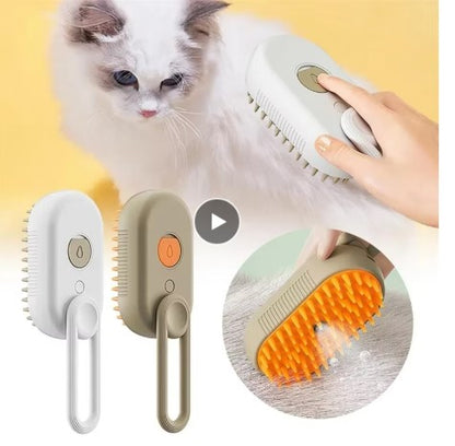 3-in-1 Electric Steamy Pet Brush | Multi-Functional Grooming & Mist Brush for Cats & Dogs