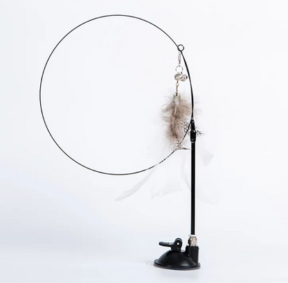 Feline FlexiStick | Hands-Free Suction Cup Cat Wand Toy with Flexible Spring Rod